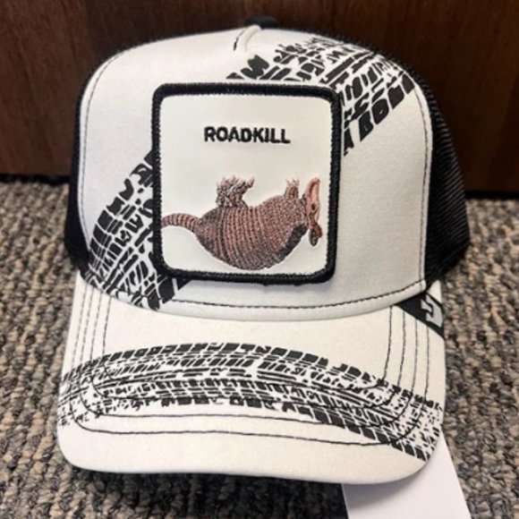 Goorin Farm Trucker Baseball Hat Road Kill Armadillo RoadKill Free Lunch Dasypus
